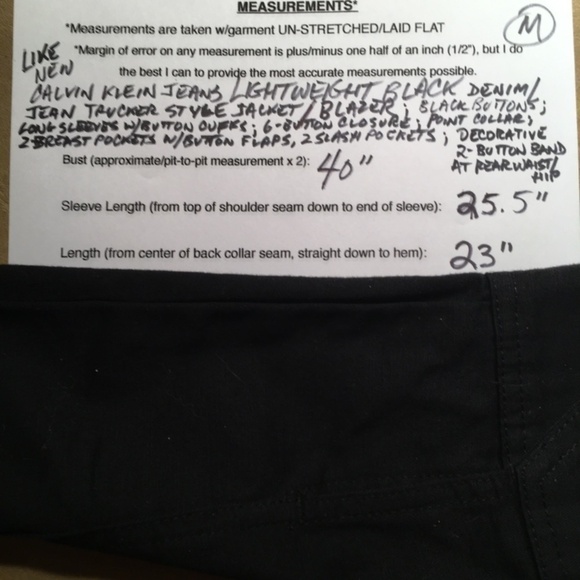 CALVIN KLEIN JEANS Trucker-Inspired Jean Jacket, BLACK, Size M (Orig. $99.50) - Picture 9 of 9